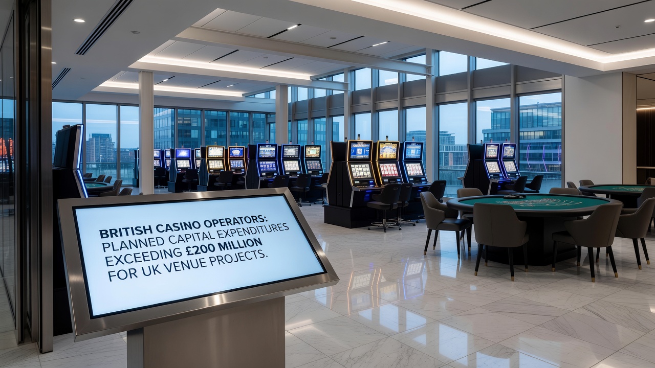 Interior of a UK casino venue with gaming machines and tables